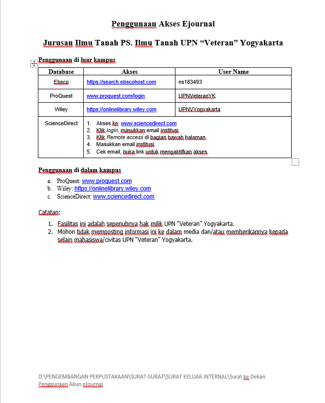 Program Studi Ilmu Tanah